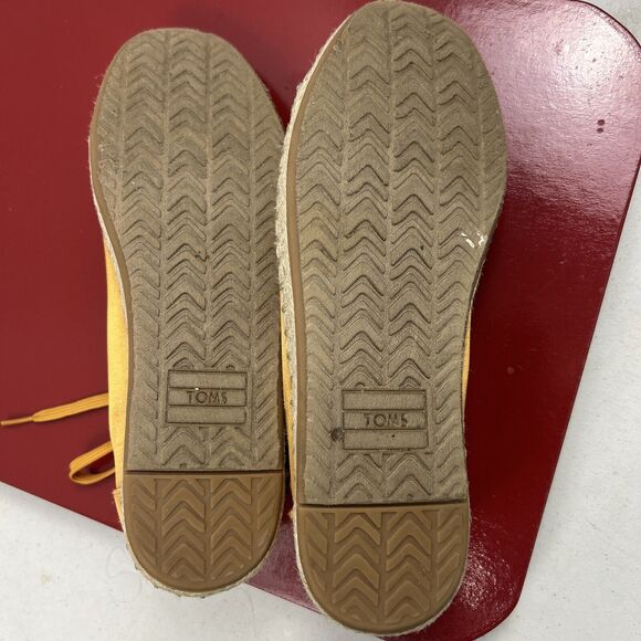 Womens Shoes TOMS Summer Cordones In Metallic Gold Size 7 Lace Up Classy - Picture 7 of 9